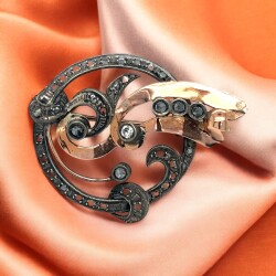 Antika 8 Ayar Elmas Taşlı Broş ELM238 #5.60 - 4