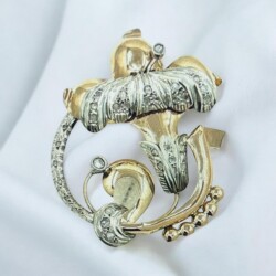 Antika 8 Ayar Elmas Taşlı Broş ELM276 #8.20 - Gökçekoleksiyon