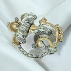 Antika 8 Ayar Elmas Taşlı Broş ELM276 #8.20 - 4