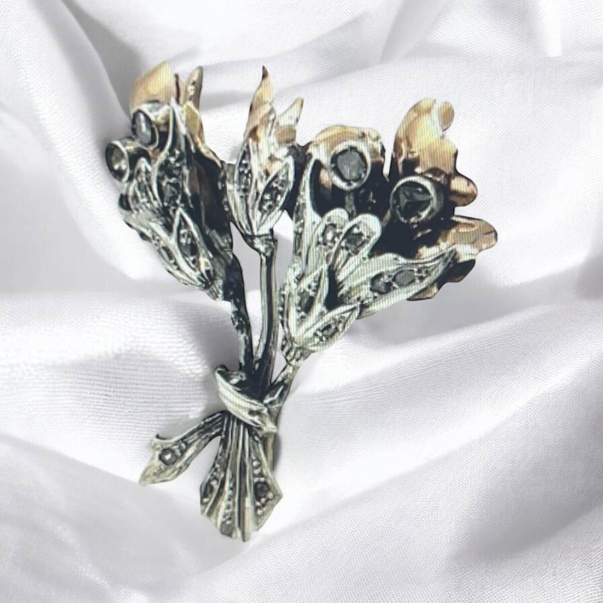 Antika 8 Ayar Elmas Taşlı Broş ELM278 #8.68 - 3