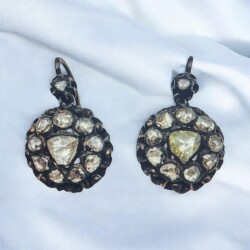 Antika 8 Ayar Elmas Taşlı Gül Küpe ELM229 #29 - 3