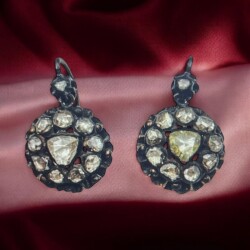 Antika 8 Ayar Elmas Taşlı Gül Küpe ELM229 #29 - 4