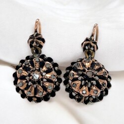 Antika 8 Ayar Elmas Taşlı Gül Küpe ELM332 #5.52 - 4