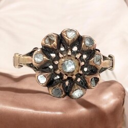 Antika 8 Ayar Elmas Taşlı Gül Yüzük ELM122 #3.02 - 2