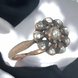 Antika 8 Ayar Elmas Taşlı Gül Yüzük ELM224 #6.90 - 4