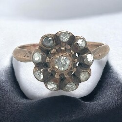 Antika 8 Ayar Elmas Taşlı Gül Yüzük ELM224 #6.90 - Gökçekoleksiyon