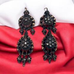 Antika 8 Ayar Elmas Taşlı Küpe ELM160 #10.34 - Gökçekoleksiyon