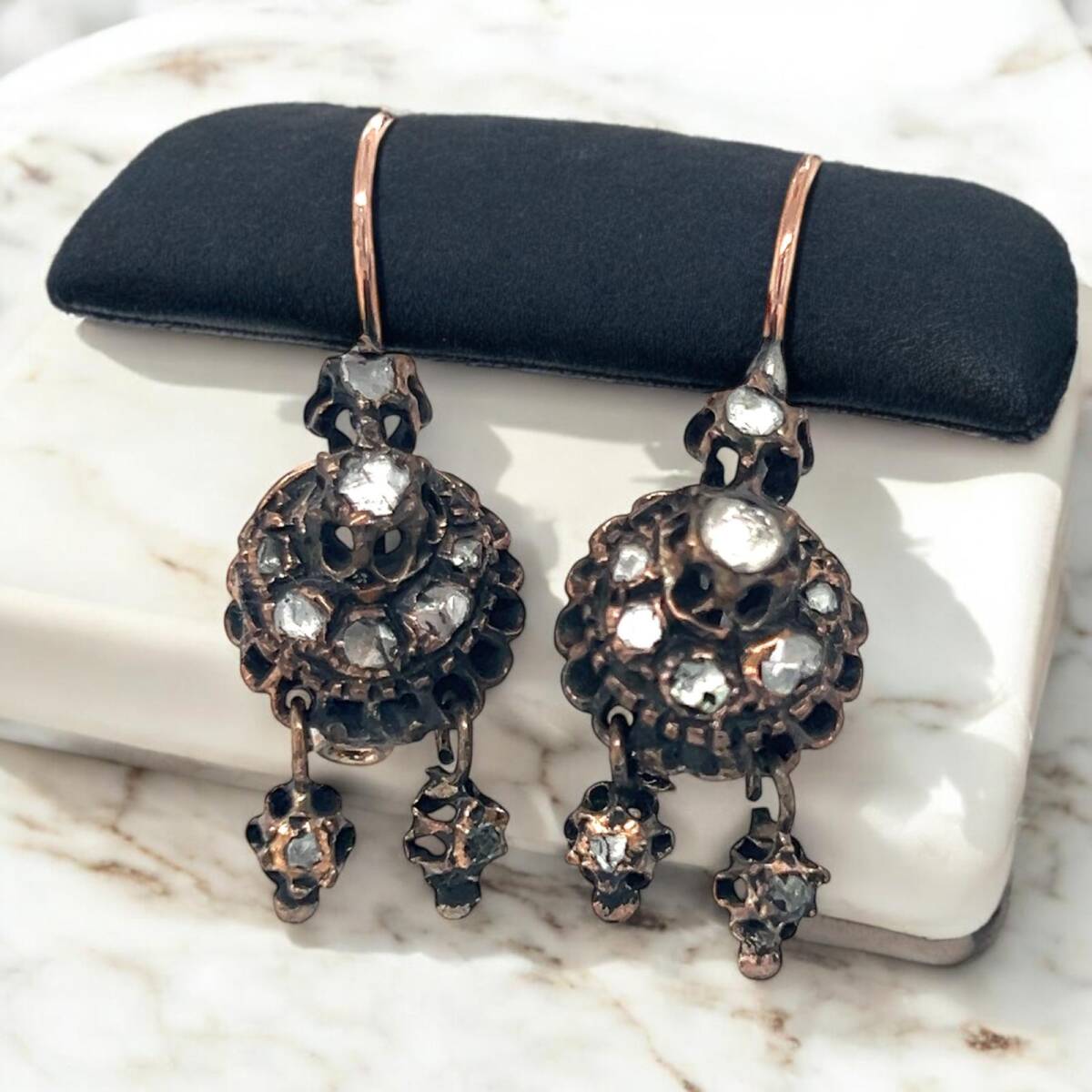 Antika 8 Ayar Elmas Taşlı Küpe ELM333 #6 - 2