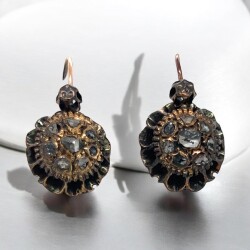 Antika 8 Ayar Elmas Taşlı Küpe ELM339 #3.84 - Gökçekoleksiyon