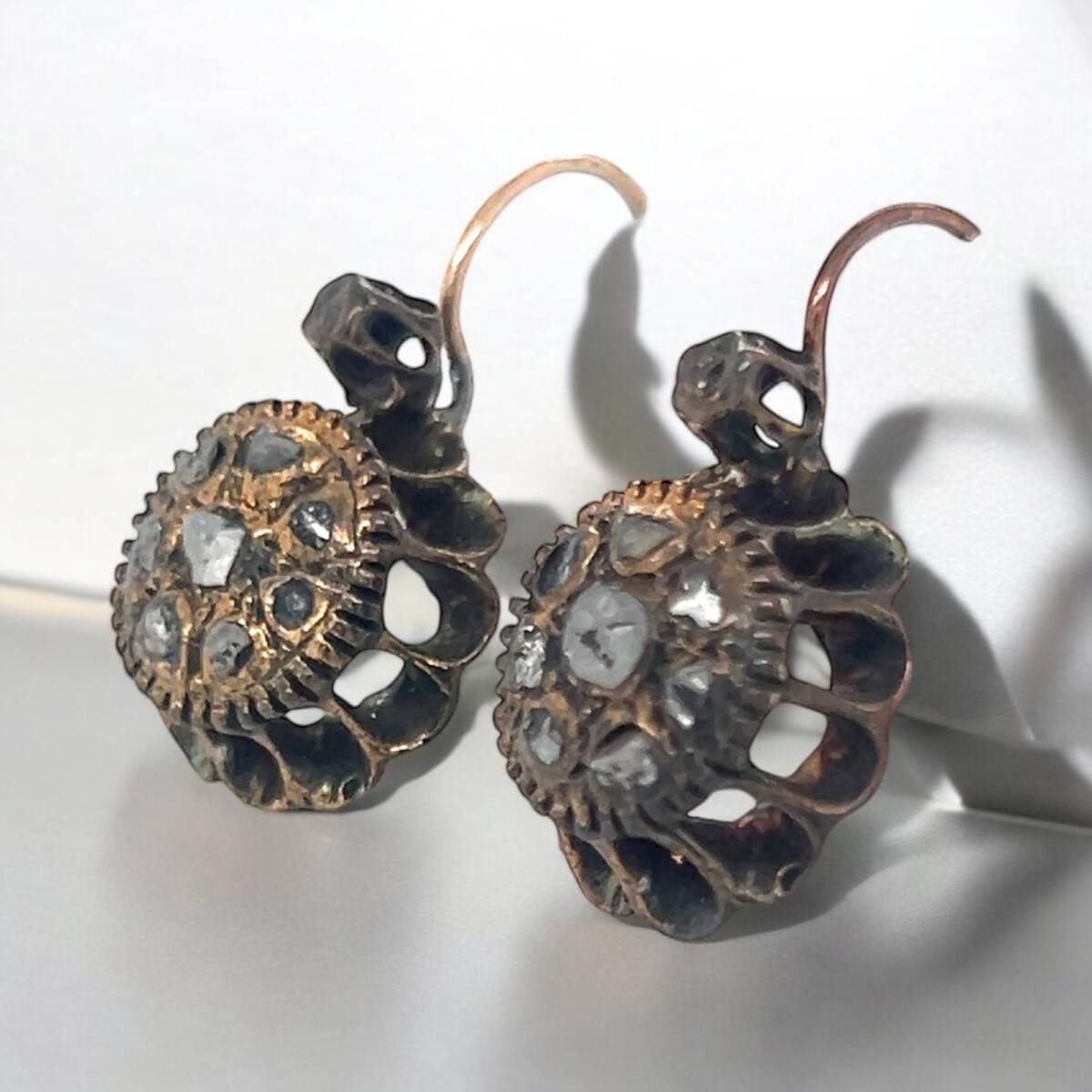 Antika 8 Ayar Elmas Taşlı Küpe ELM339 #3.84 - 1