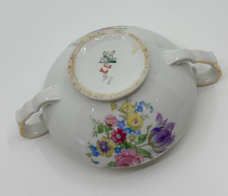 Antika Çekoslovakya Porselen Şekerlik AOB3866 - 4