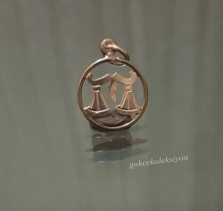 Antika Gümüş El ve Kalem İşi Burç Kolye MVT211 - Gökçekoleksiyon