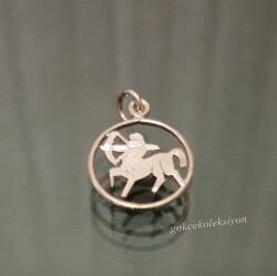 Antika Gümüş El ve Kalem İşi Burç Kolye MVT225 - Gökçekoleksiyon