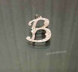 Antika Gümüş El ve Kalem İşi Harf Kolye MVT221 - Gökçekoleksiyon