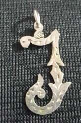 Antika Gümüş El ve Kalem İşi Harf Kolye MVT227 - Gökçekoleksiyon