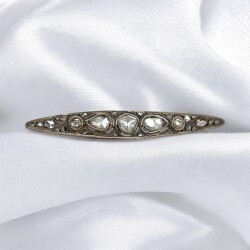 Antika Gümüş Elmas Taşlı Broş ELM290 #5.74 - 3