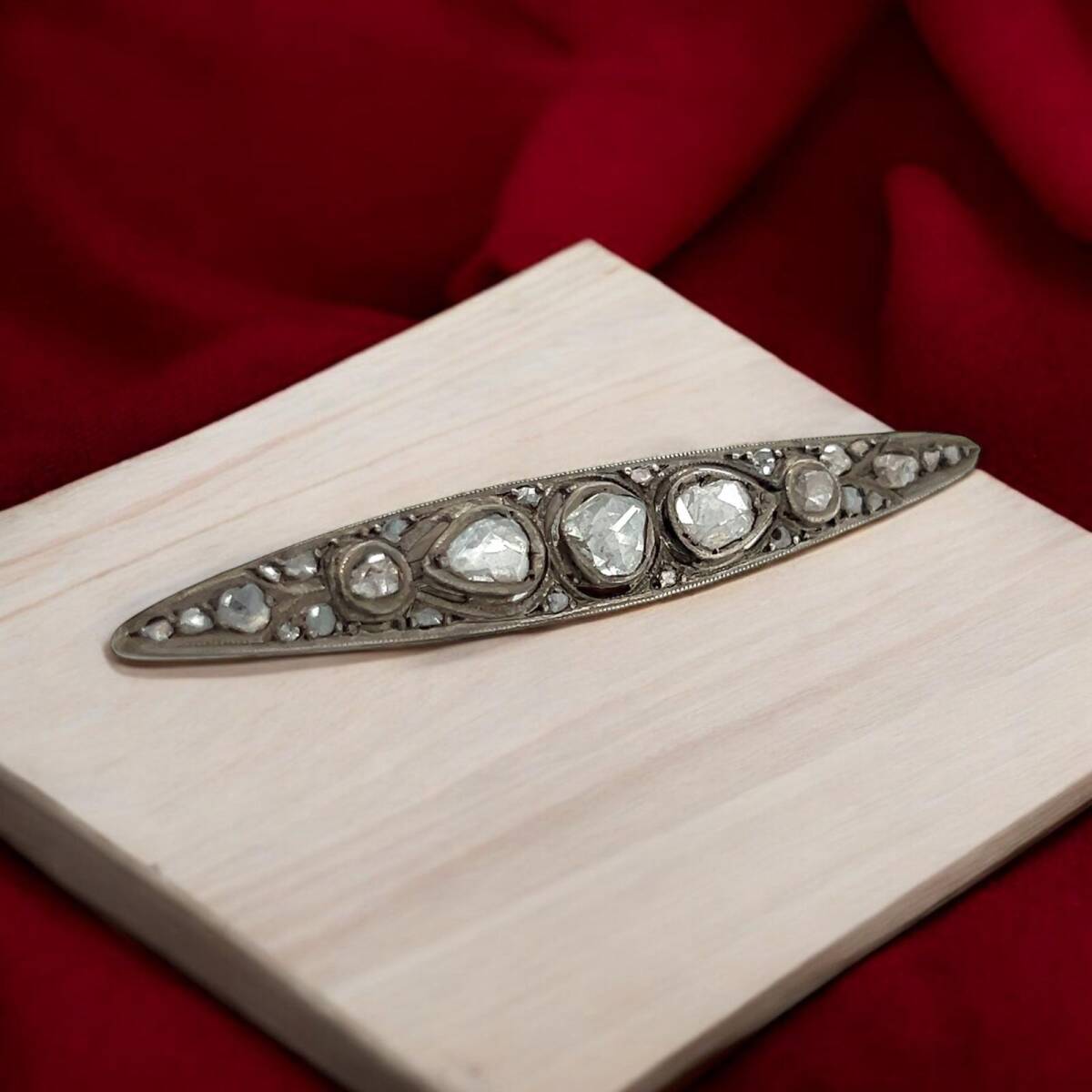 Antika Gümüş Elmas Taşlı Broş ELM290 #5.74 - 1