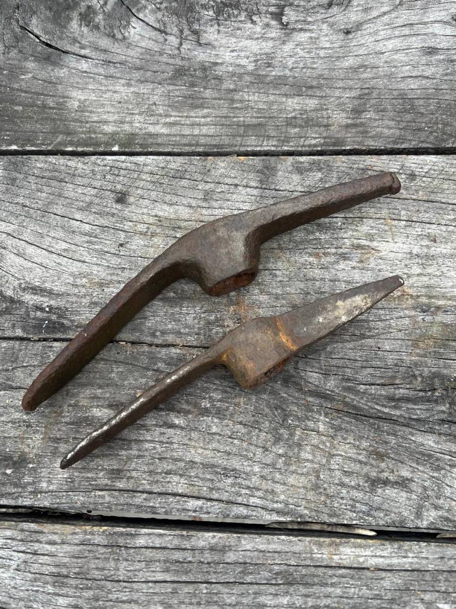 Antika Kırıcı Kazıcı Taş İşleme Kazma Çekiç 2 Boyda Lot AOB6360 - 5