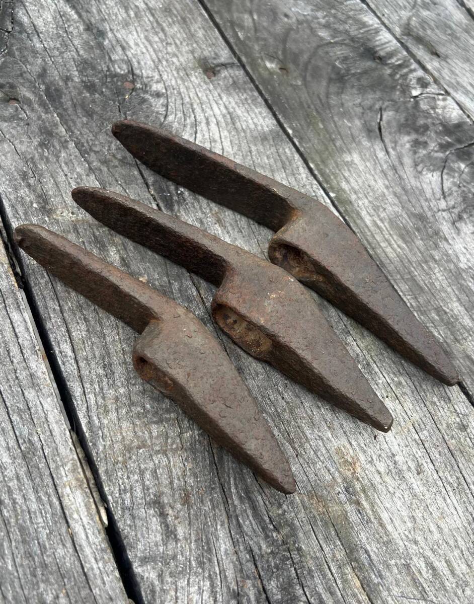 Antika Kırıcı Kazıcı Taş İşleme Kazma Çekiç 3 Boyda Lot AOB6359 - 3