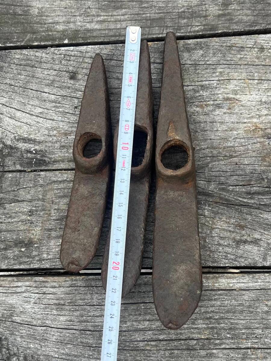 Antika Kırıcı Kazıcı Taş İşleme Kazma Çekiç 3 Boyda Lot AOB6359 - 4