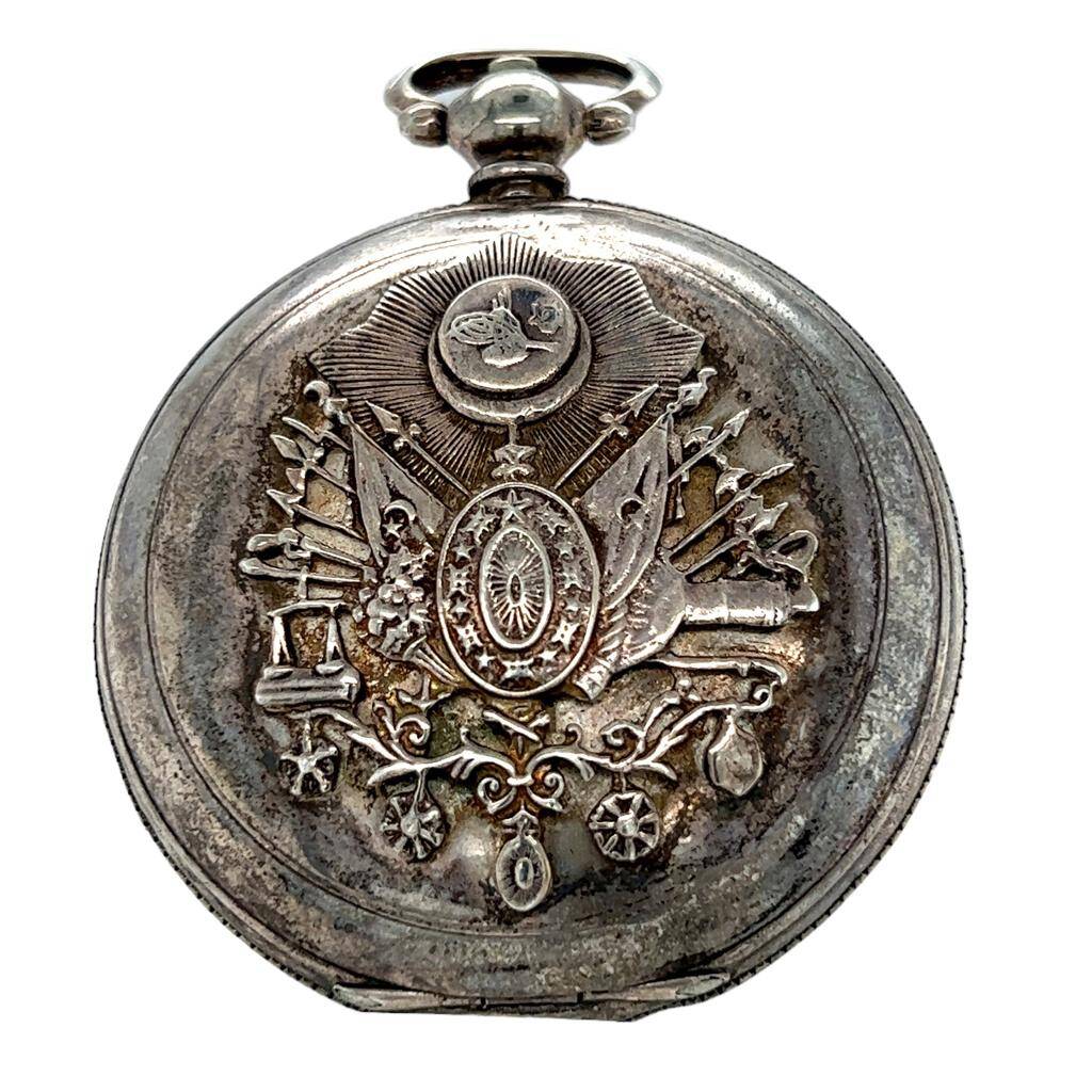 Antika K.Serkısoff & Co Constantınople Gümüş Anahtar Kurmalı Cep Saati SAA091 #13.80 - 2