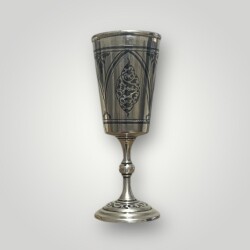 Antika Rus 875 Ayar Savat (Niello) İşçilikli Gümüş Kadeh – Zarif Koleksiyonluk AOB6070 - 2