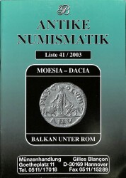 Antike Numismatik Liste 41 2003 - Moesia - Dacia Balkan Unter Rom NDR70097 - Gökçekoleksiyon