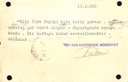 Antiye - 1940 7 Gün Neşriyatı (Karagöz, Karikatür, Ev Doktoru) İş Yeri Kartı Postadan Geçmiş Antiye EFM7512 - 2