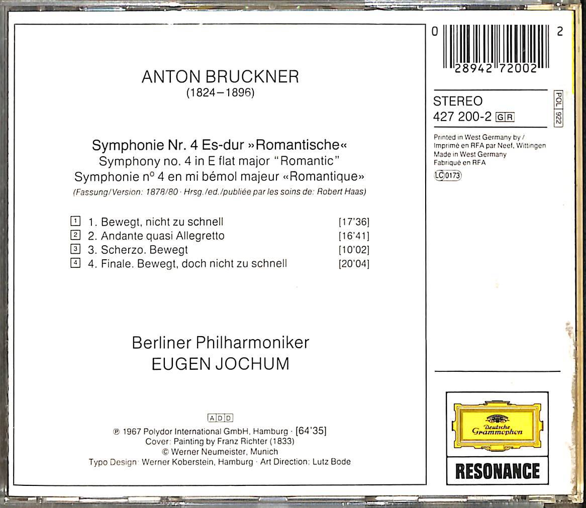 Anton Bruckner - Berliner Philharmoniker, Eugen Jochum – Symphonie Nr.4 Romantische (İkinci El) CD5200 - 2