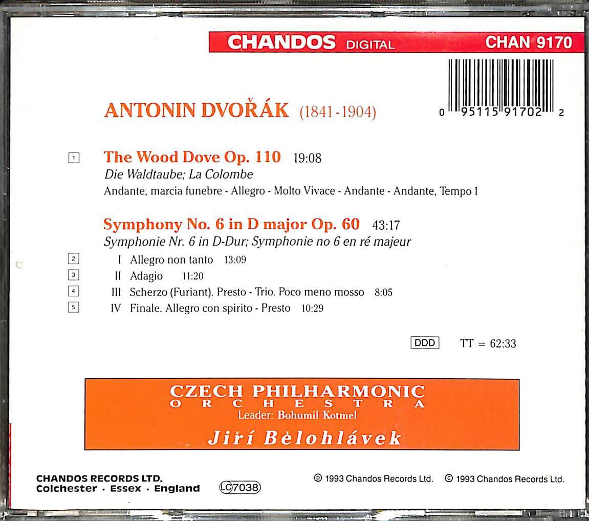Antonín Dvořák - Symphony No.6 CD (İkinci El) CD5290 - 2