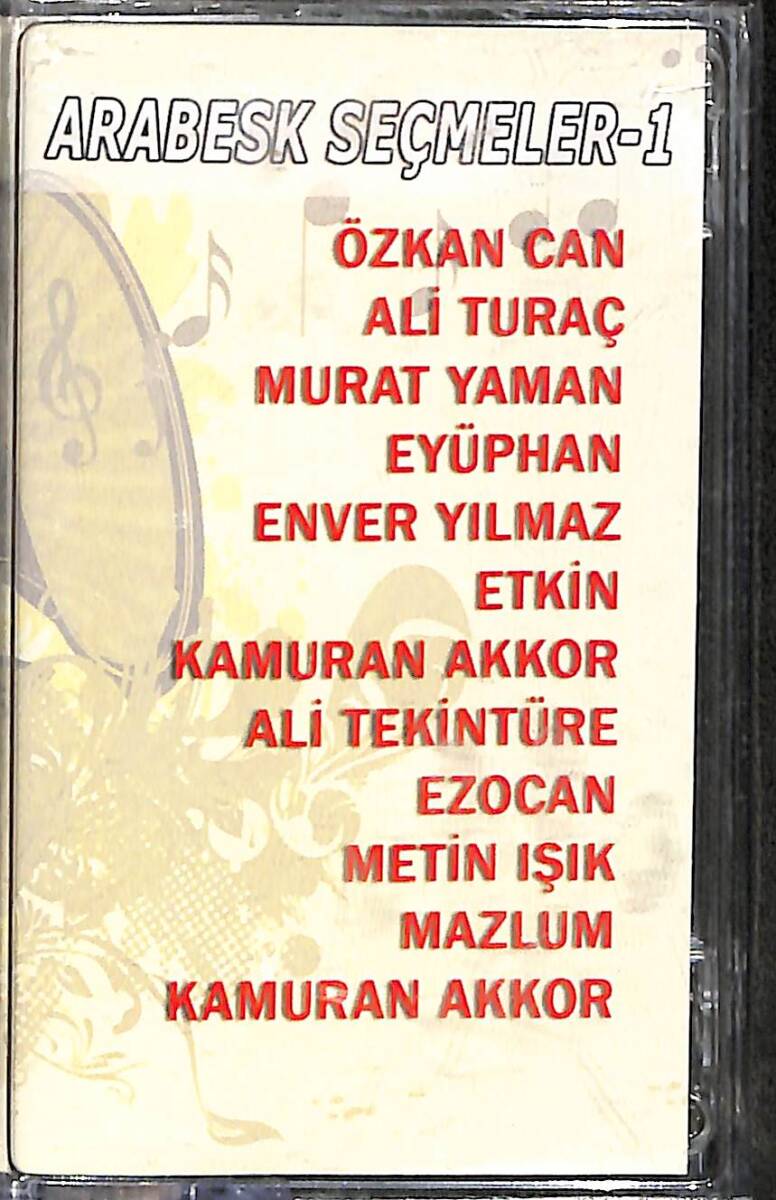 Arabesk Seçmeler 1 – Kamuran Akkor & Eyüphan & Özkan Can & Ali Turaç & Murat Yaman & Enver Yılmaz & Ezocan & Metin Işık Kaset (İkinci El Kaset) KST29821 - 1