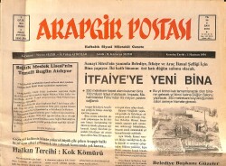 Arapgir Postası Gazetesi 3 Eylül 1993 - Arapgir'de Anten Kargaşası - İtfaiye'ye Yeni Bina GZ160824 - Gökçekoleksiyon