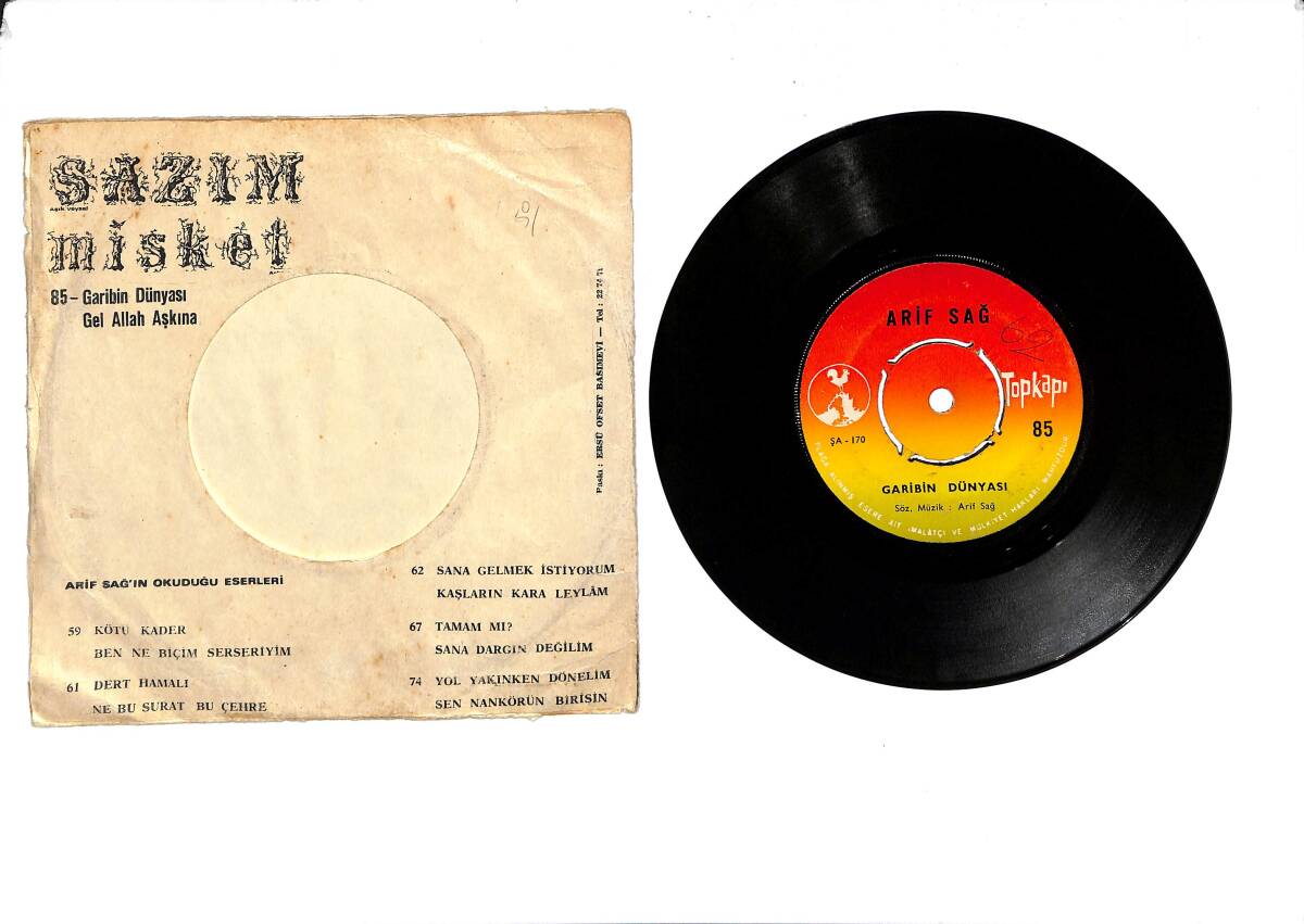 Arif Sağ – Gel (Allah Aşkına) & Garibin Dünyası 45′lik Plak (10/7) PLK27447 - 2