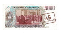 Arjantin 5 Australes (Overprint) ÇA YKP7773 - 2