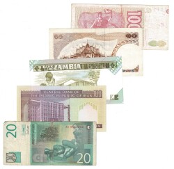 Arjantin/Tayland/Zambiya/İran/Sırbistan Yabancı Kağıt Para Lotu ÇT YKP8522 - 2