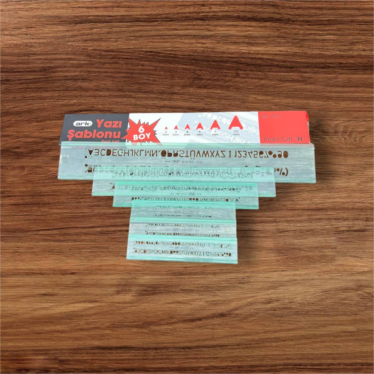 ARK 6 Boy Yazı Şablonu 2,3,4,5,7,10mm AOB8567 - 2