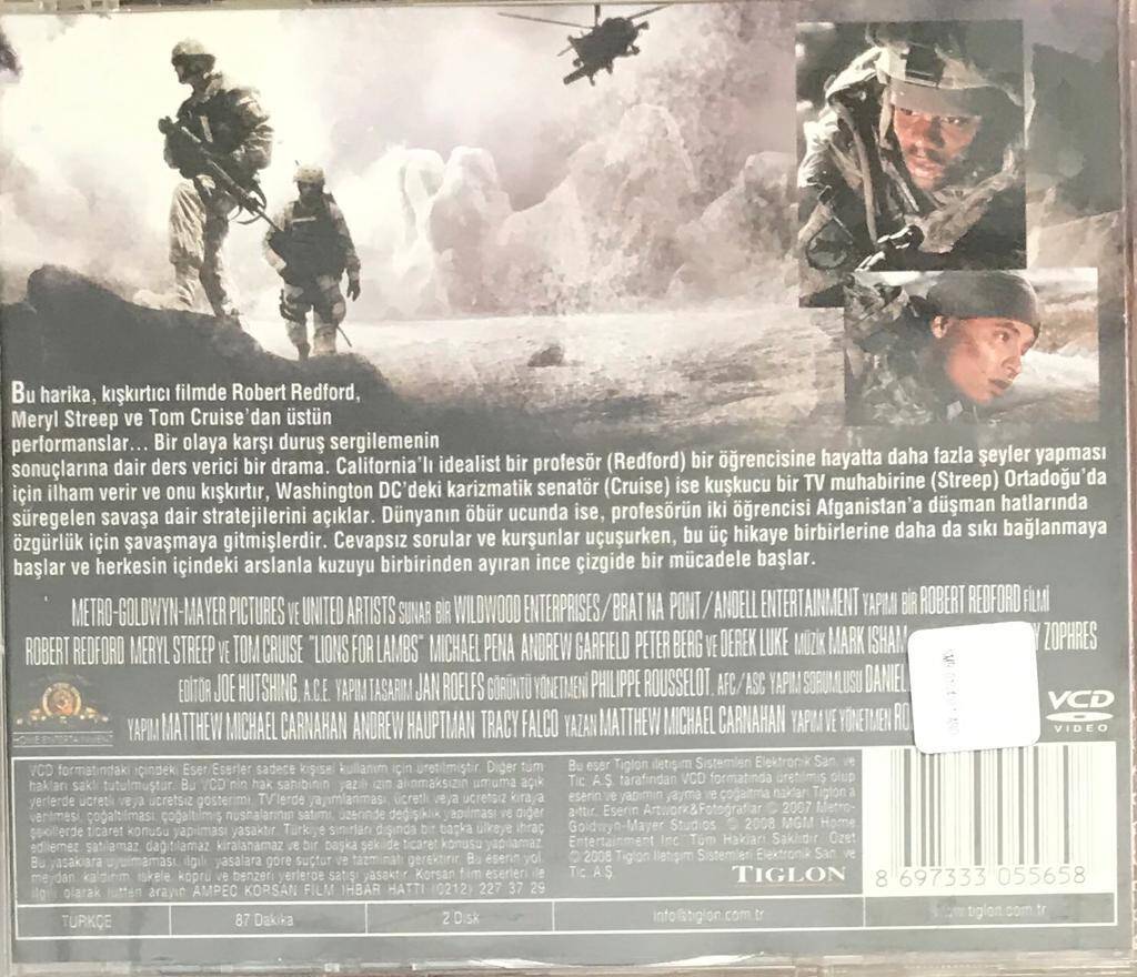 Arslanı Kuzulara-Lions For Lambs VCD Film VCD8421 - 2