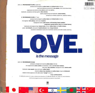 Arthur Baker And The Backbeat Disciples 1989 – The Message Is Love House Music (108) PLK17452 - 2