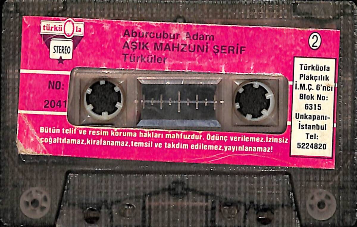 Aşık Mahzuni Şerif – Aburcubur Adam Orijinal Kaset (İkinci El) * Türküola Plakçılık - 1986 - Kağıt Baskı * 