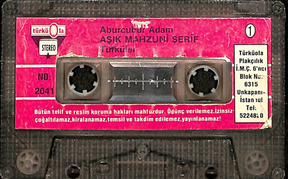 Aşık Mahzuni Şerif – Aburcubur Adam Orijinal Kaset (İkinci El) * Türküola Plakçılık - 1986 - Kağıt Baskı * 