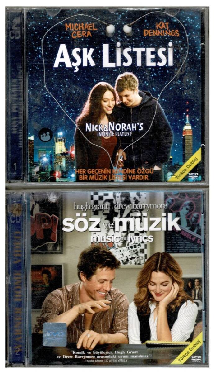 Aşk Listesi Söz ve Müzik - 2 Adet VCD Film VCD1027 - 1