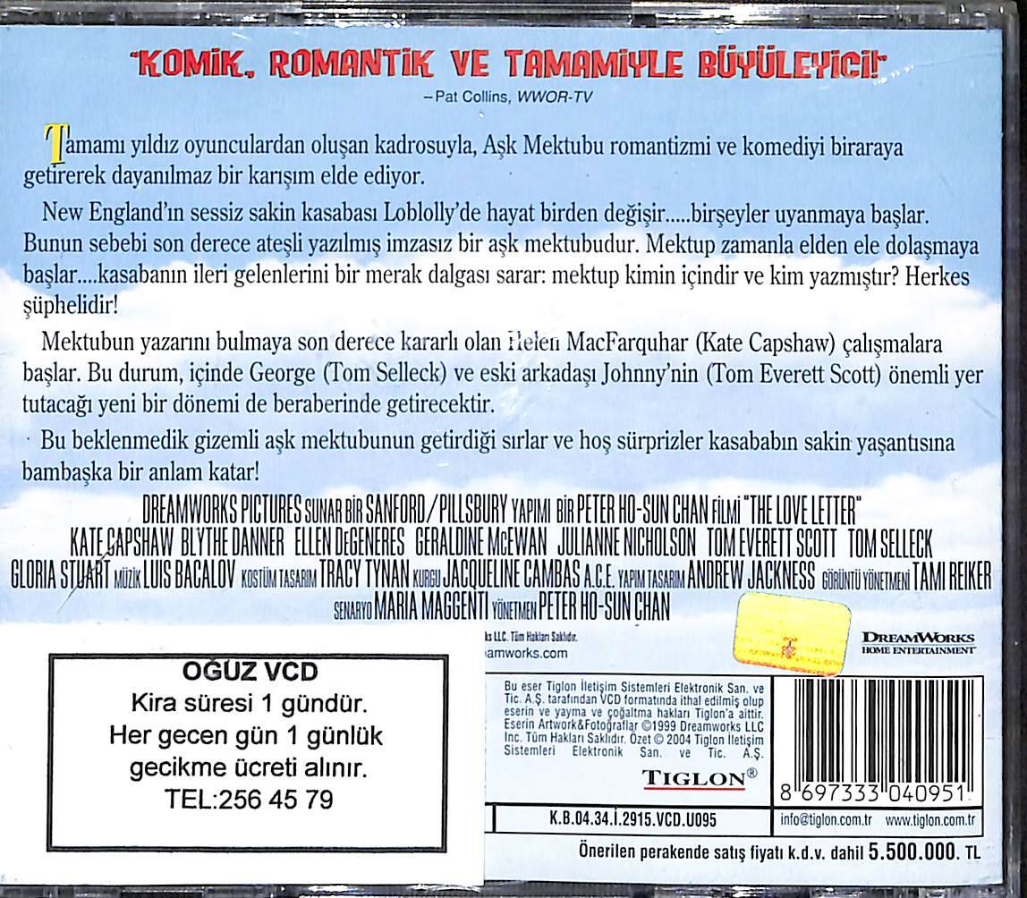 Aşk Mektubu - The Love Letter Orjinal VCD Film ' Kate Capshaw, Ellen Degeneres, Tom Everrett Scoot, Tom Selleck ' VCD28013 - 2