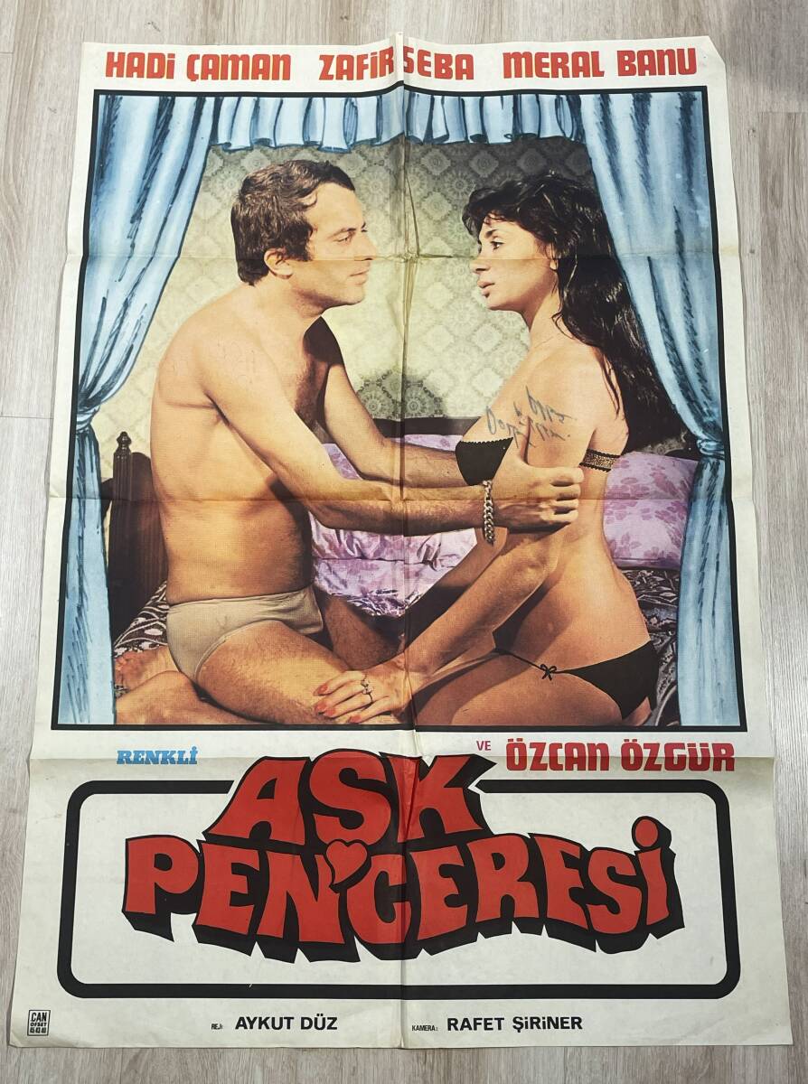 Aşk Penceresi (1976) Orijinal Türkçe Yeşilçam Sinema Afişi - Ultra Dev Boy (70x100) - Hadi Çaman & Zafir Seba AFIS38 - 1