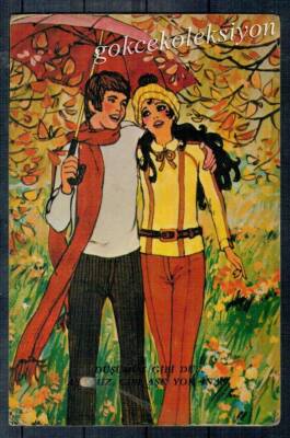 Aşk Temalı Animasyon Kartpostal KRT3853 - 1