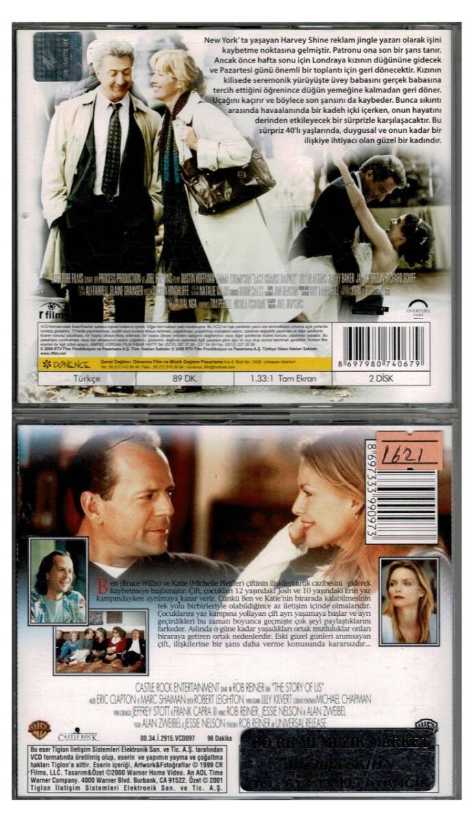 Aşka Son Şans (Dustin Hoffman) İkimizin Hikayesi (Bruce Willis) - 2 Adet VCD Film VCD1335 - 2