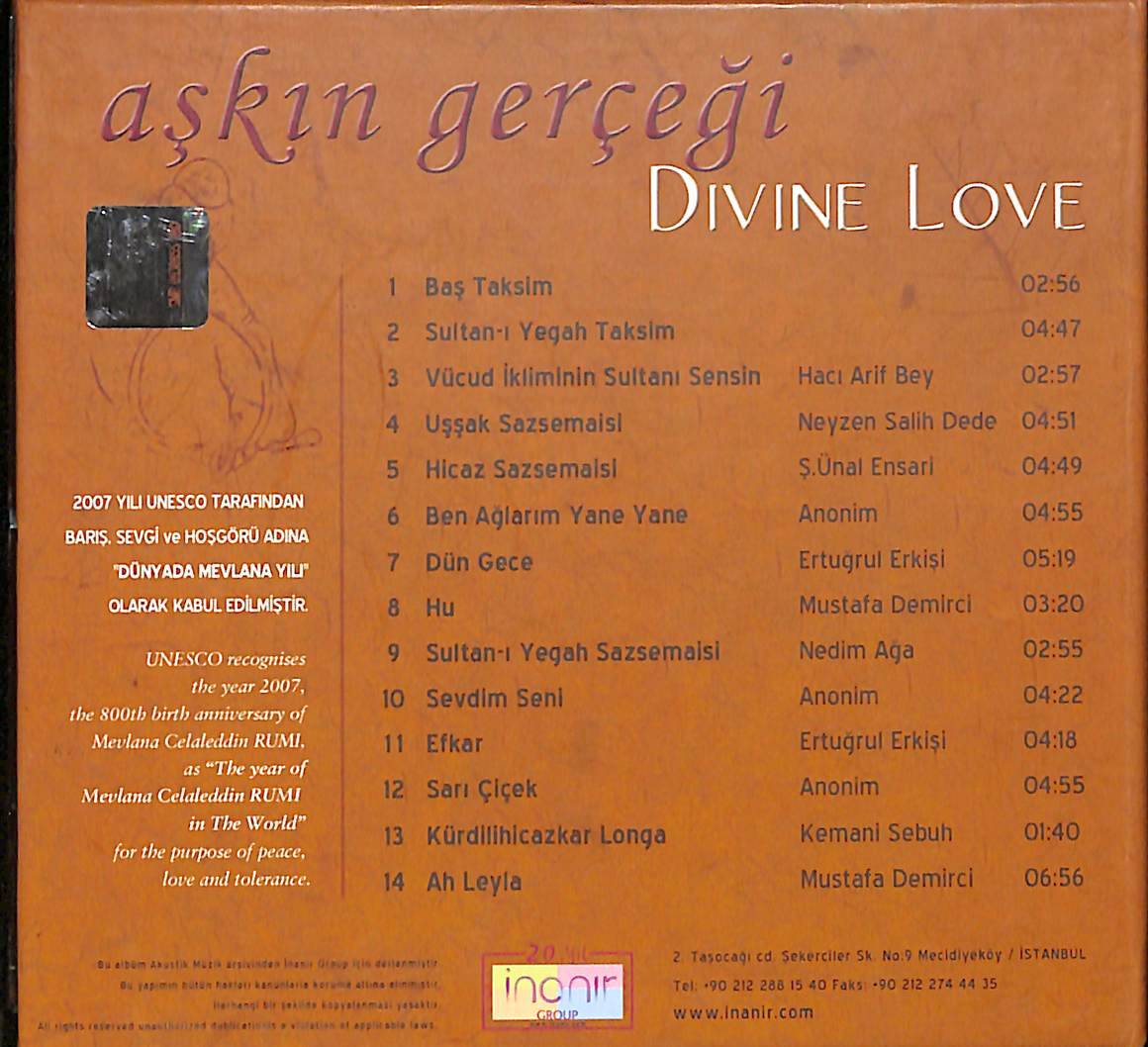 Aşkın Gerçeği - Divine Love CD (İkinci El) CD5375 - 2
