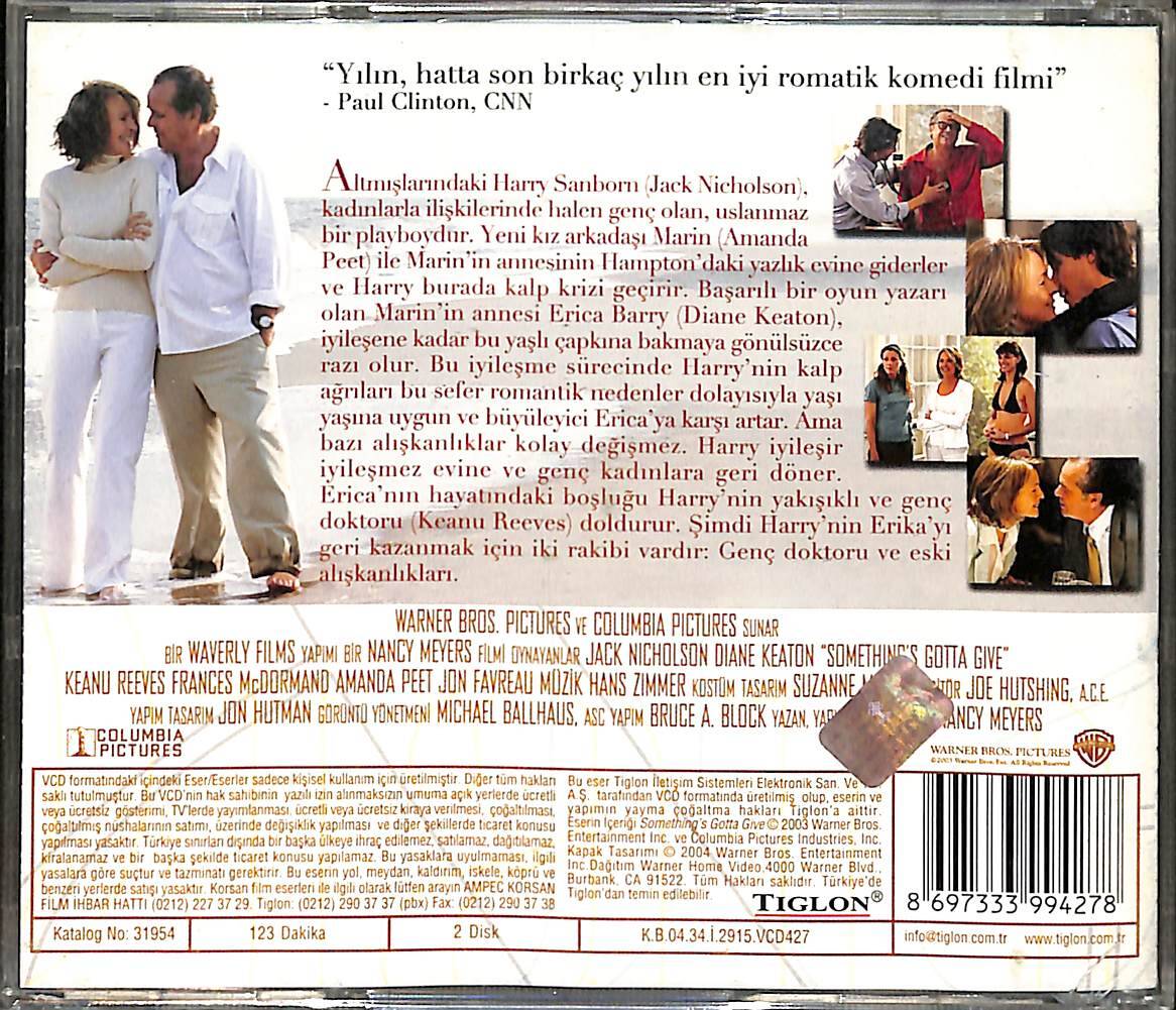 Aşkta Herşey Mümkün – Something's Gotta Give (2003) Orijinal VCD Film VCD28867 - 2
