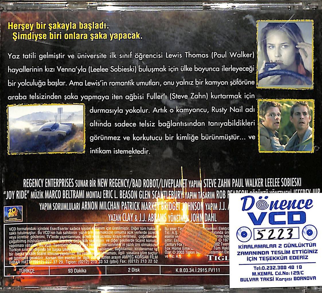 Asla Yabancılarla Oynama – Joy Ride (2001) Orijinal VCD Film VCD29044 - 2