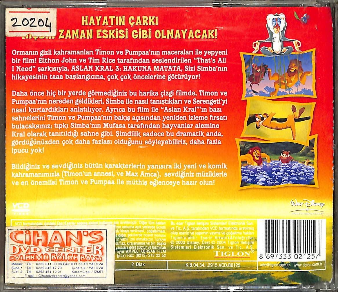 Aslan Kral Özel Versiyon VCD Film (İkinci El) VCD27568 - 2