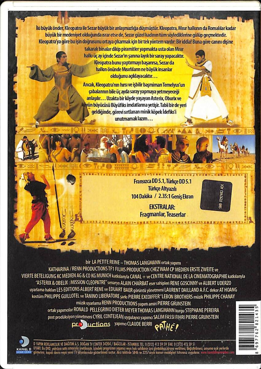 Asteriks ve Oburiks: Görevimiz Kleopatra (Astérix & Obélix: Mission Cléopâtre) – Orijinal DVD (İkinci El) DVD2939 - 2